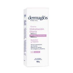 Crema Facial Dermaglós nutritiva de noche para Piel Seca x 50 gr