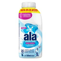 Jabón Liquido para Diluir Ala Matic Máxima Blancura x 500 ml