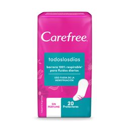 Protectores Diarios Carefree Todos los Días x 20 un
