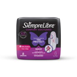 Toallas Femeninas Siempre Libre Adapt Plus Noche y Día Suave con Alas x 8 un