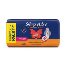 Toallas Femeninas Siempre Libre Adapt Plus con Alas x 16 un