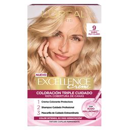 Kit Tintura Excellence Creme Triple Cuidado 9 Rubio Muy Claro x 47 g