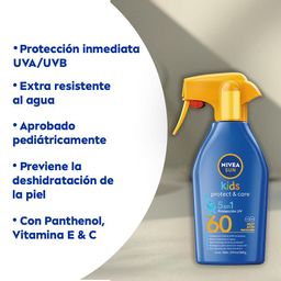 Protector Solar Nivea Protect & Play Kids Trigger Spray FPS 60 y Protección UVA 5 en 1 x 270 ml