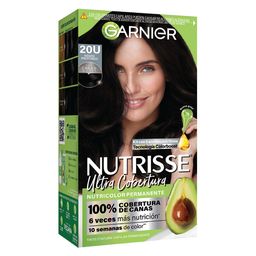 Kit Coloración Permanente Nutrisse Ultra Cobertura 20 Negro Profundo x 45 g