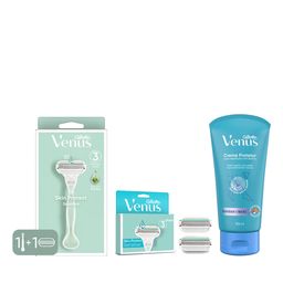 Combo Venus Crema de Afeitar + Maquinta de Afeitar Sensitive con Aloe Vera + Repuesto Sensitive