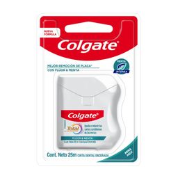 Hilo Dental Colgate Total Flúor y Menta x 25 mts