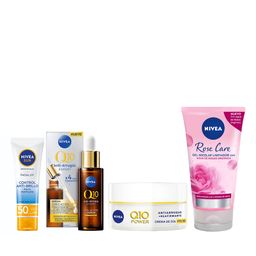 Combo Nivea Facial Crema  + Gel Micelar Limpiador + Sérum + Protector Solar