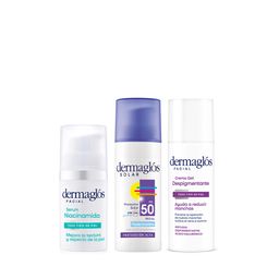 Combo Dermaglós Facial Sérum + Crema + Protector Solar