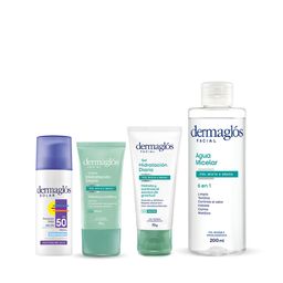 Combo facial Dermaglós Piel Grasa a Mixta + Protector Solar Fps 50