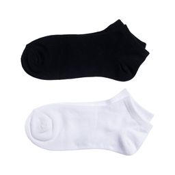 Medias Soquetes Wav Lisas Blanco y Negro x 2 un