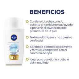 Combo Nivea Protector Solar Facial Invisible Daily Fluid + Fluido Facial Antimanchas de día + Gel Limpiador + Serum Luminous630
