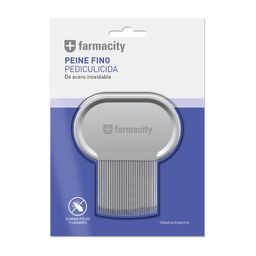 Peine Fino Pediculicida Farmacity de Acero Inoxidable