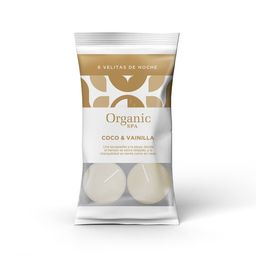 Velita de Noche Organic Spa Coco Vinilla x 6 un
