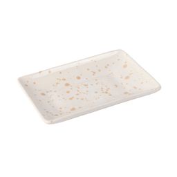 Plato Rectangular Ceramica Salpicado Beige