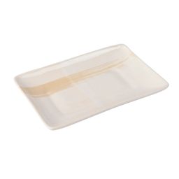 Plato Rectangular Ceramica Pincelada Beige