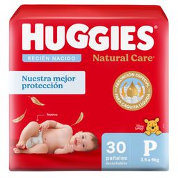 Pañales Huggies Natural Care Talle P x 30 un