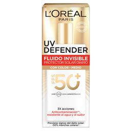 Protector Solar L'Oréal Paris UV Defender Fluido Tono Medio FPS50+ x 40 g