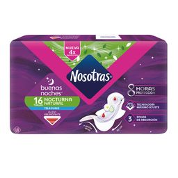 Toalla Femenina Nosotras Nocturna Suave Max Curv x 16 un