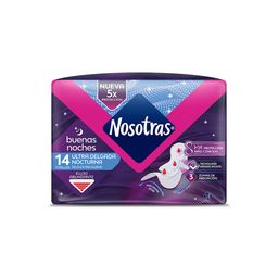 Toalla Nosotras Buenas Noches Ultra Delgada x 14 un