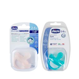 Combo Chicco Chupete Rosa + Chupete Celeste