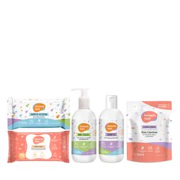Combo  Farmacity Bebé: Repuesto Oléo + Toallitas Húmedas + Shampoo + Baño Líquido + Jabón