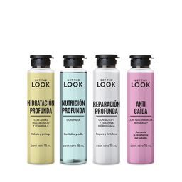 Combo Capilar Get The Look: Ampollas Hidratación, Nutrición, Reparación y Anti Caída