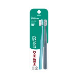 Cepillo Dental Meraki Medio Plástico Reciclado x 2 un