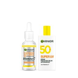 Combo Garnier Sérum Iluminador Vit C + Protector Solar Anti-Manchas Fps 50+