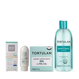 Combo Tortulan Leche Desmaquillante + Tónico + Crema + Protector Solar Rayito de Sol Fp 50