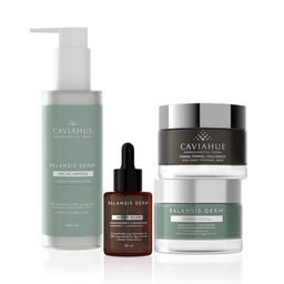 Combo Facial Caviahue Balansis Derm: Gel de Limpieza + Sérum Glow + Cremas