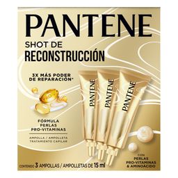 Ampollas Pantene Shot de Reconstrucción Perlas Pro-Vitaminas x 15 ml x 3 un