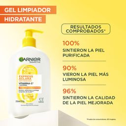 Combo Facial Garnier Vitamina C: Gel de Limpieza + Crema Fps 30 + Sérum Iluminador