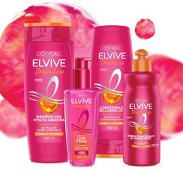 Kit Rutina Completa Elvive Dream Liso: Shampoo, Acondicionador, Crema para Peinar y Sérum