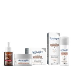 Combo Dermaglós Ultra Estructura Crema Facial Noche 50 g + Crema Facial Día FPS 30 50 g + Sérum Retinol 25 ml