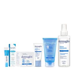 Combo Dermaglós Gel de Limpieza + Tónico Facial + Emulsión Día FPS 30 + Crema Noche Nutritiva + Crema Gel Contorno de Ojos