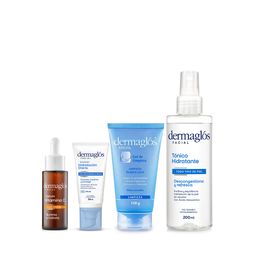 Combo Dermaglós Gel de Limpieza 150 g + Tónico Facial 200 ml + Sérum Vitamina C 25 ml + Emulsión Día FPS 30 50 ml