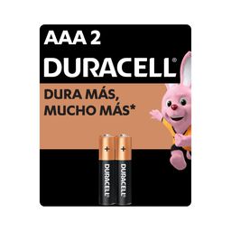 Pilas Alcalinas Duracell AAA Blister x 2 un