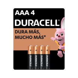 Pilas Alcalinas Duracell AAA Blister x 4 un