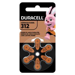 Pila para Audífonos Duracel Tamaño 312 Blister x 6 un