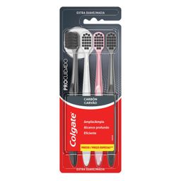 Cepillo Dental Colgate Pro Cuidado Charcoal x 4 un