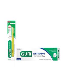 Combo Gum Cepillo Dental Classic 311 Normal Suave + Pasta Dental Whitening Plus con Fluor y Menta