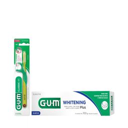 Combo Gum Cepillo Dental Classic 411 Suave + Pasta Dental Whitening Plus con Fluor y Menta