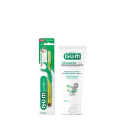 Combo Gum Cepillo Dental Classic 311 Normal Suave + Gel Dental Advanced Care Antibacterial