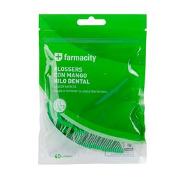 Hilo Dental con Mango Farmacity Menta x 40 un