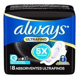 Toallas Femeninas Always Nocturna Ultrafina Seca Tamaño G x 8 un