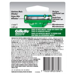 Repuesto de Afeitar Gillette Mach3 Sensitive con Aloe para Piel Sensible x 4 un