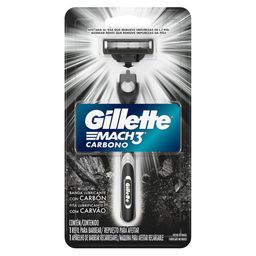 Máquina de Afeitar Gillette Mach3 Carbono con Carbón Activado y 3 Hojas