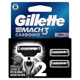 Repuesto para Máquina de Afeitar Gillette Mach3 Carbono con 3 Hojas x 2 un