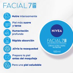 Crema Facial Nivea 7 en 1 Cuidado Nutritivo para Todo Tipo de Piel x 100 ml