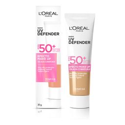 Protector Solar L'Oréal Paris Uv Defender Efecto Make Up Fps 50 Tono 2.0 x 30 g